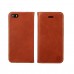 iPhone SE 5 5s - First Grade Genuine Leather Flip Wallet Protecive Phone Cover Case - Brown